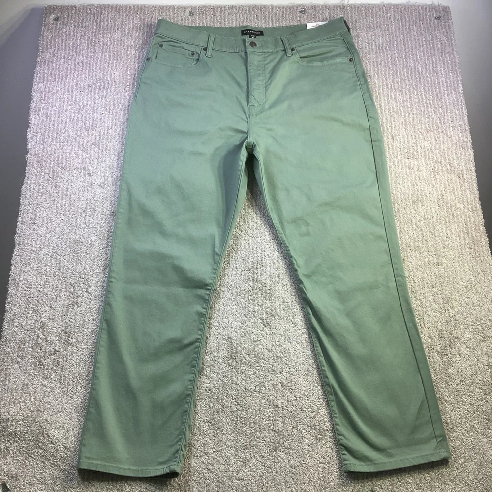 Lucky Brand 410 Athletic Straight Sage Green Advanced Stretch Pants 38 x 30 NWT